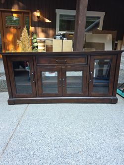 Wood TV Entertainment Cabinet