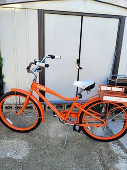 Great Park Orange Cruiser Bike with Rear Basket