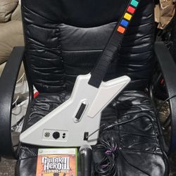 Guitar Hero Xbox 360 Xplorer Wired Controller 95055 Red Octane Bundle Mic & Game