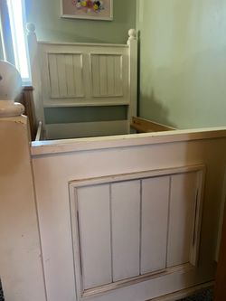 White Wood Twin Bed Frame