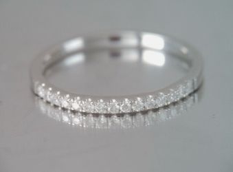 14k white gold, natural diamond, stackable ring