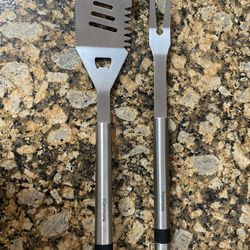 Stainless Steel Grilling Tools - Spatula & BBQ Fork