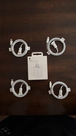Original Apple USB-C 20W Power Adapter and USB-C to lightning cable x4 (1m)