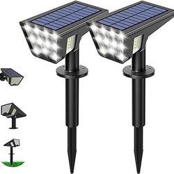 Brand New Solar Spot Lights Outdoor, 53 LEDs IP65 Waterproof Solar Lights Outdoor, 2-in-1 Solar Landscape Spotlight Wall Light with Auto On/Off & 3 Mo