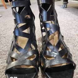 Fergalicious (By Fergie) Black Leather Heels