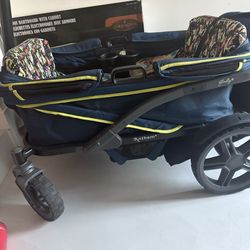 Navy Blue Anthem 4 seater  Stroller  wagon with Custom seats