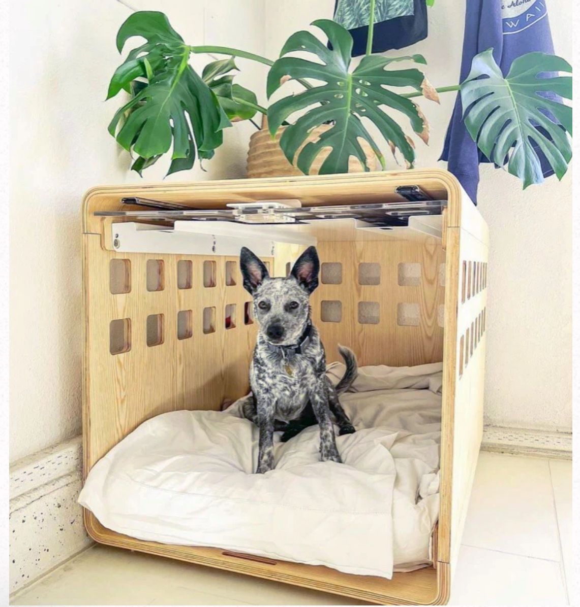 Brand New Fable Wooden Dog Crate Kennel Size Medium Beige Tan