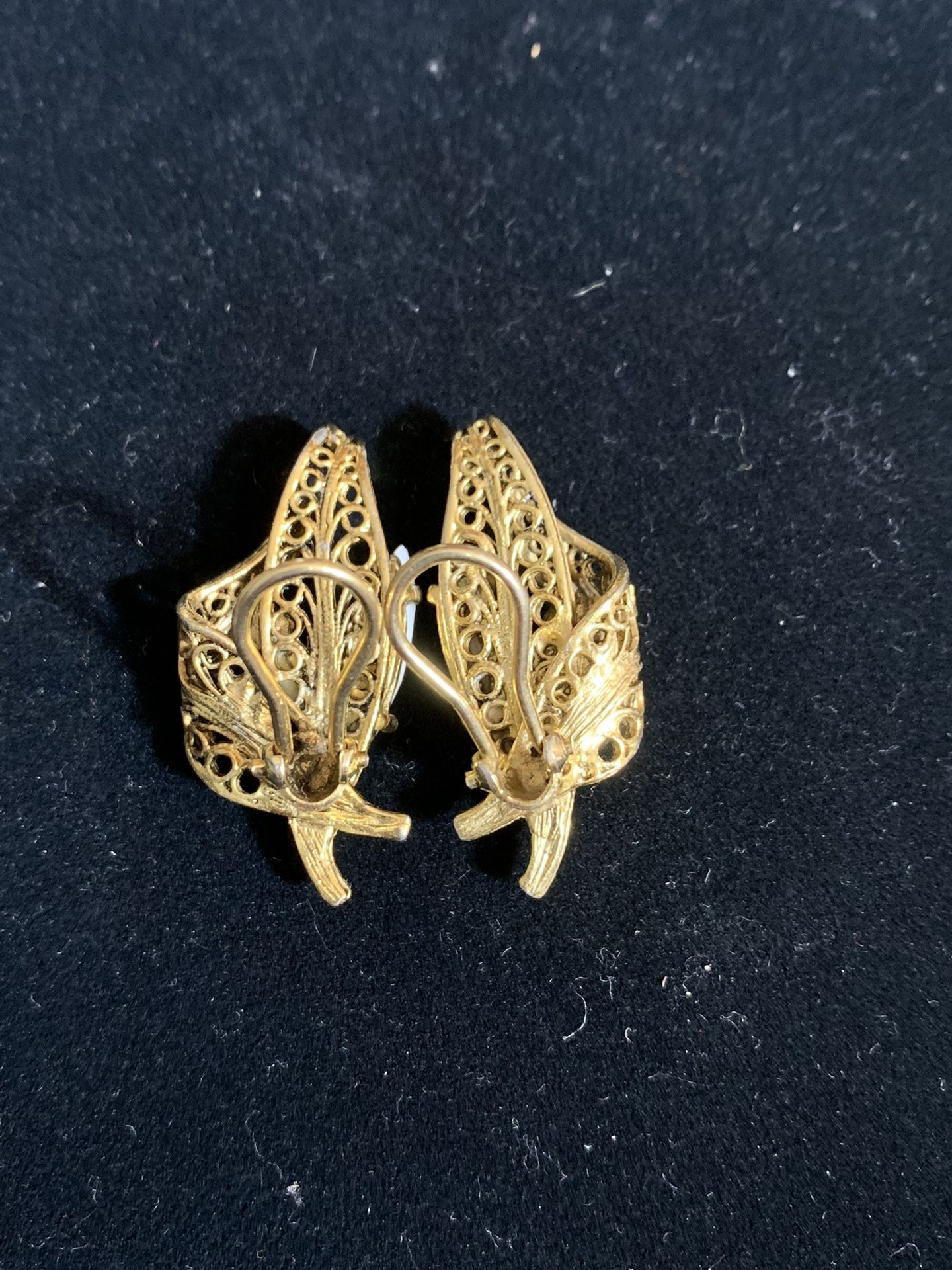 Vintage Goldtone Enamel Earrings