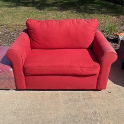 Pottery Barn Love Chair And Ottoman W/ Sleeper 