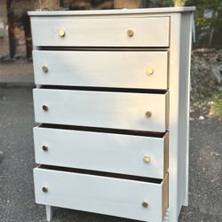 Newly Refinished Tall 5 Drawer Dresser