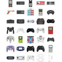 Video Game Controllers 24in × 36in Wall Poster