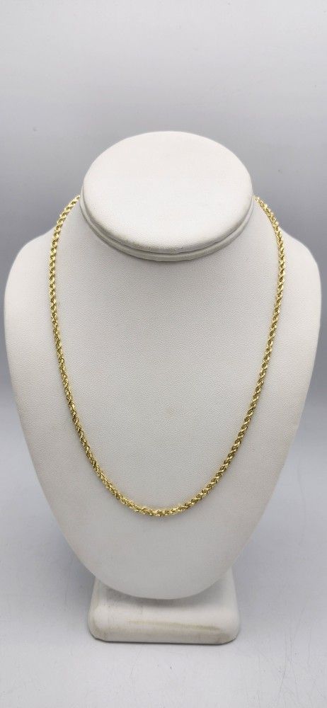 14kt Solid Gold Rope Chain 13.2G 19"