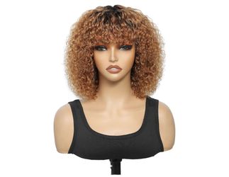 Ombre Curly Human Hair 180% Density T1B/30 Color 12 Inch