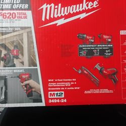 Milwaukee M12 4 Tool Combo Kit