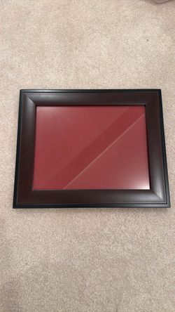 Dark Wood Picture Frame with Red Mat