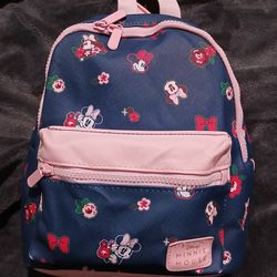 Disney Minnie Mouse & Flower Mini Purse Backpack Bio World Navy/Pink