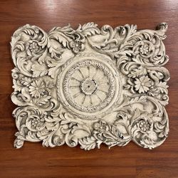 Distressed Floral Wall Decor Plaque