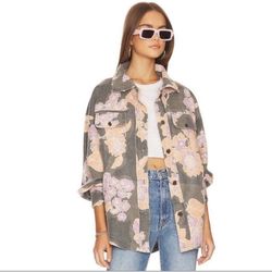 Free People NWT  Ruby Floral Printed Oversized Jacket Shacket 1-Small & 1-Medium 