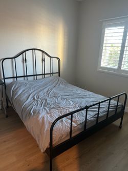 Queen size mattress and bed frame