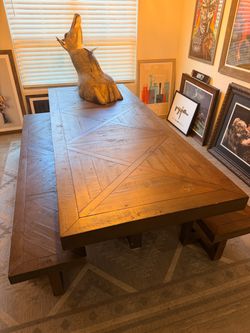 Large table with matching bench seating