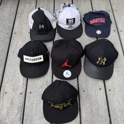 Cap/hat lot of 7 pre owned Amsterdam/jordan/newyork /Boston collection