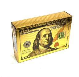 24k Gold Foil $100 Dollar Bill Themed Playing Cards