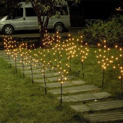Halloween Decoration 6pcs 2.5ft Brown Wrapped Lighted Twig Stake With Cool Light White LED Bulbs Pathway Light for Outdoor and Indoor