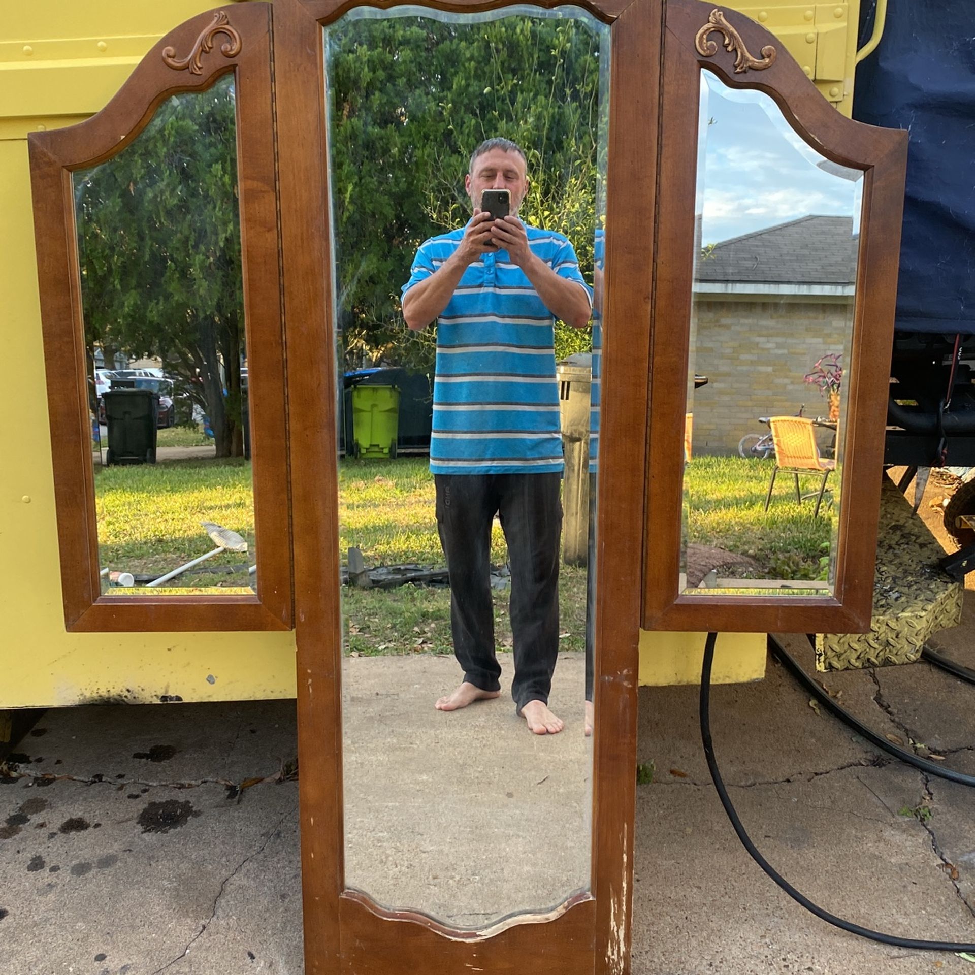 Antique Mirror Tri-fold