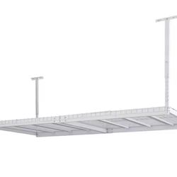 97.5 in. W x 43.75 in. H x 32 in. D Adjustable Metal Overhead Garage Storage Rack in White