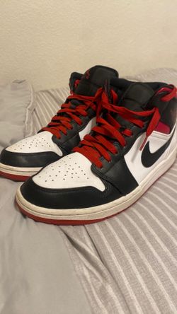 Air Jordan 1 Mid Black White Red “Bred Toe” Men’s Sneakers
