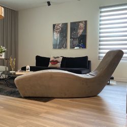 Modern Beautiful Grey Velvet Lounge Chair 