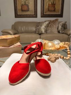 Dream Pairs Red Espadrille Wedge Sandals – Like New
