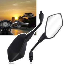 2PCS Motorcycle Mirrors with 8mm&10mm Bolt,HD Motorcycle Mirrors for Handlebars,360-degree
