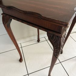 Carved Wood End Tables