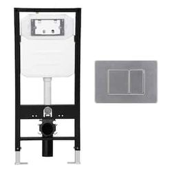 Vermont In-Wall Toilet Carrier System 0.8/1.6 GPF Dual Flush Wall-Hung Toilet Tank with Gravity Fed Technology in Black