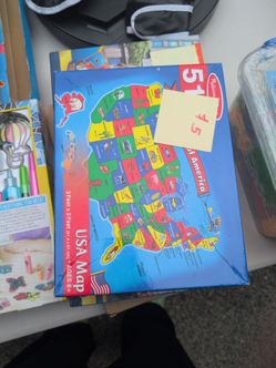 USA map floor puzzle