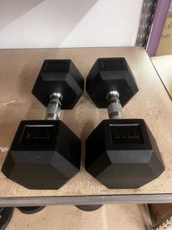 Rubber Encased Hex Dumbbells, 20 Lbs. Pair, New in Box