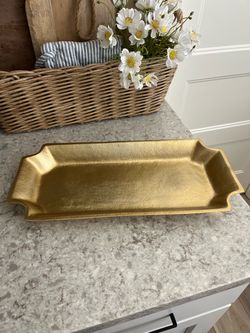Beautiful gold metal decor tray $15