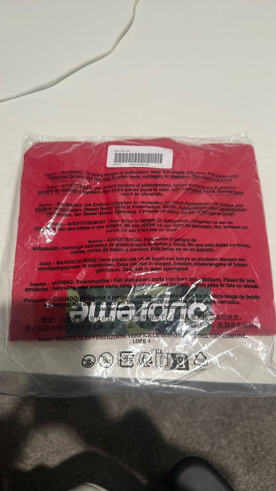 Supreme Box Logo Tee Red With Camo Sz L