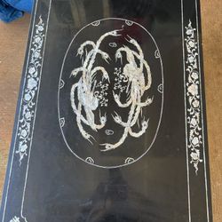 Korean Black Lacquer Mother Of Pearl Inlay Dragons Coffee Table