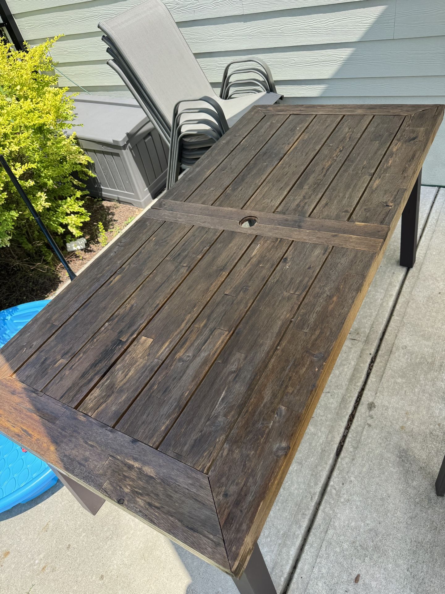 Wooden Patio Table w/ Chairs