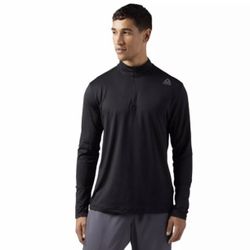 Reebok Men's Stripe Performance 1/4 Zip Long Sleeve Shirt 
