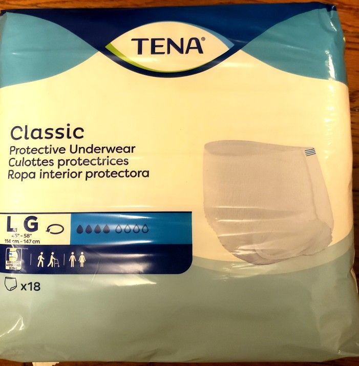 TENA Classic Womans Underwear  Size Large 