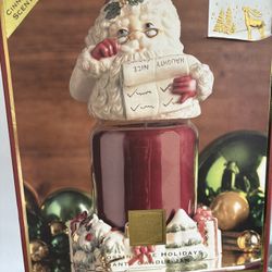 Lenox Toasting The Holidays Santa Candle Jar