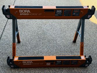 Bora 30 in. to 36 in. H Adjustable Steel Speedhorse XT Sawhorse Twin Pack w/TRX TopTrack
