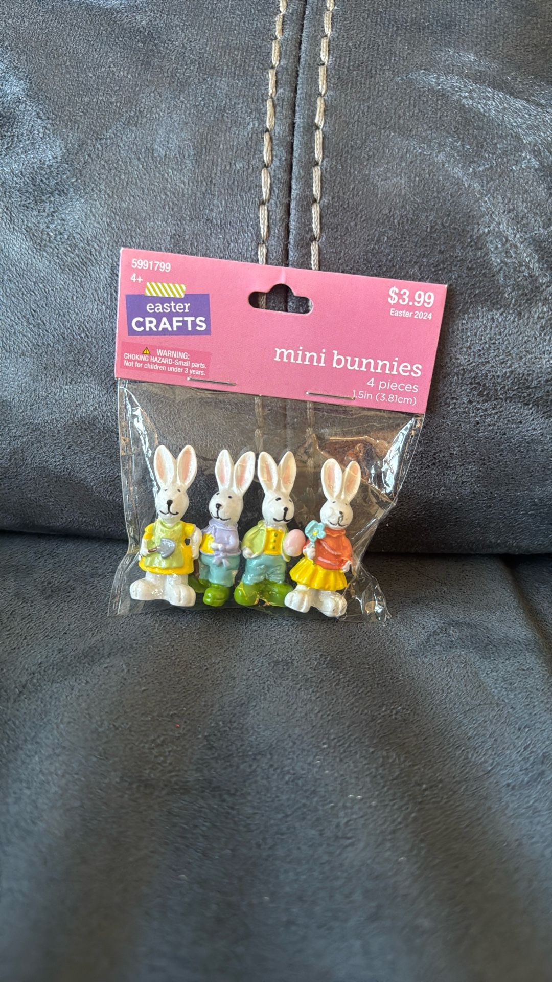 New 4 Piece Mini Bunnies Figures By Easter Crafts From Hobby Lobby