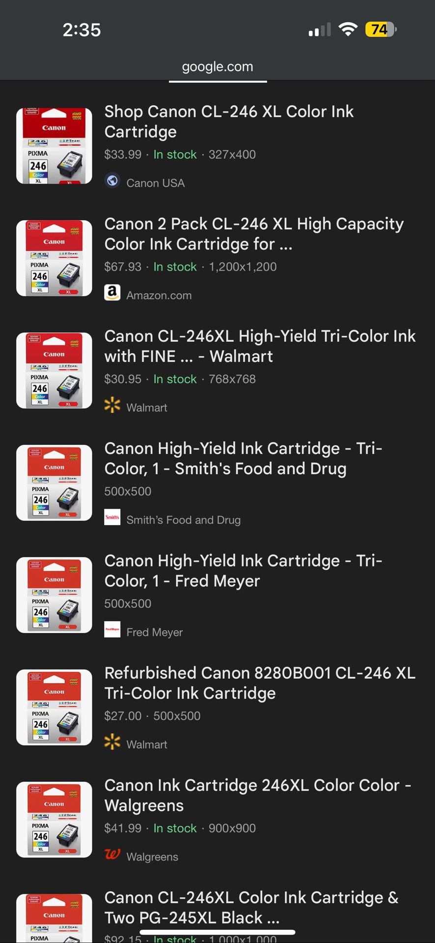 Canon 246XL Ink Color Cartridge