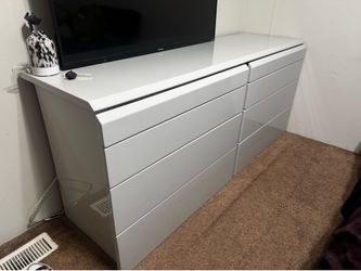 Cal King bed frame, 2 night stands, dresser