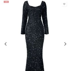 Black Sequin Dress 