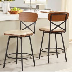New Swivel Counter Height Bar Stools Set of 2